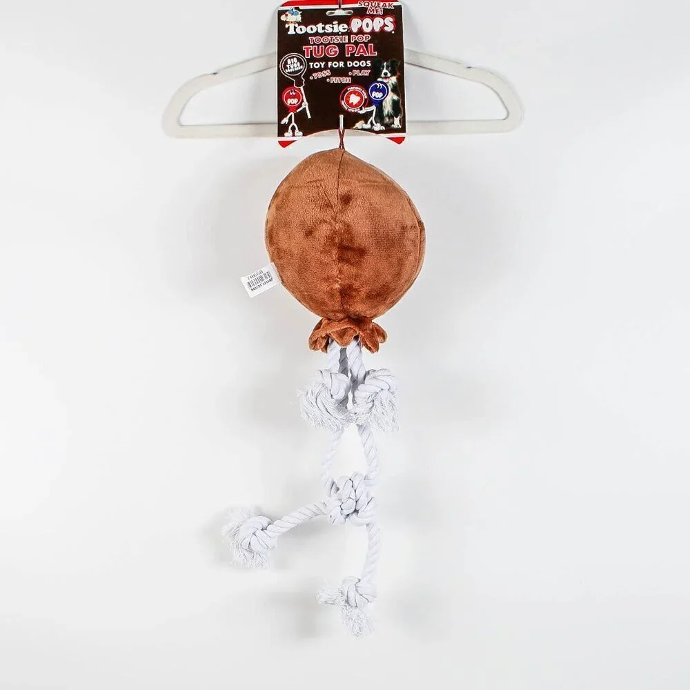 NWT Tootsie Pop Plush & Rope Dog Toy